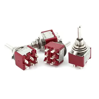 

4 Pcs AC 250V 2A 120V 5A Momentary ON/OFF/ON 3 Position 6 Pins DPDT Toggle Switch