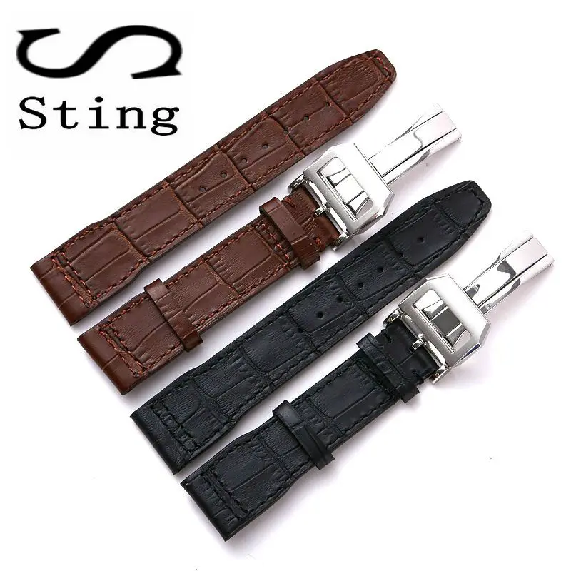 

Sting Strap 20 21 MM Cowhide Watch Band Strap for IWC Mark 17 Series Watches Accessories Wristband Deployment Buckle