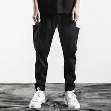 Черный личности моды большой карман штаны-шаровары Мужские Брюки Хомбре Брюки-Карго Облегающие штаны для мужчин мужские панталоны тонкий