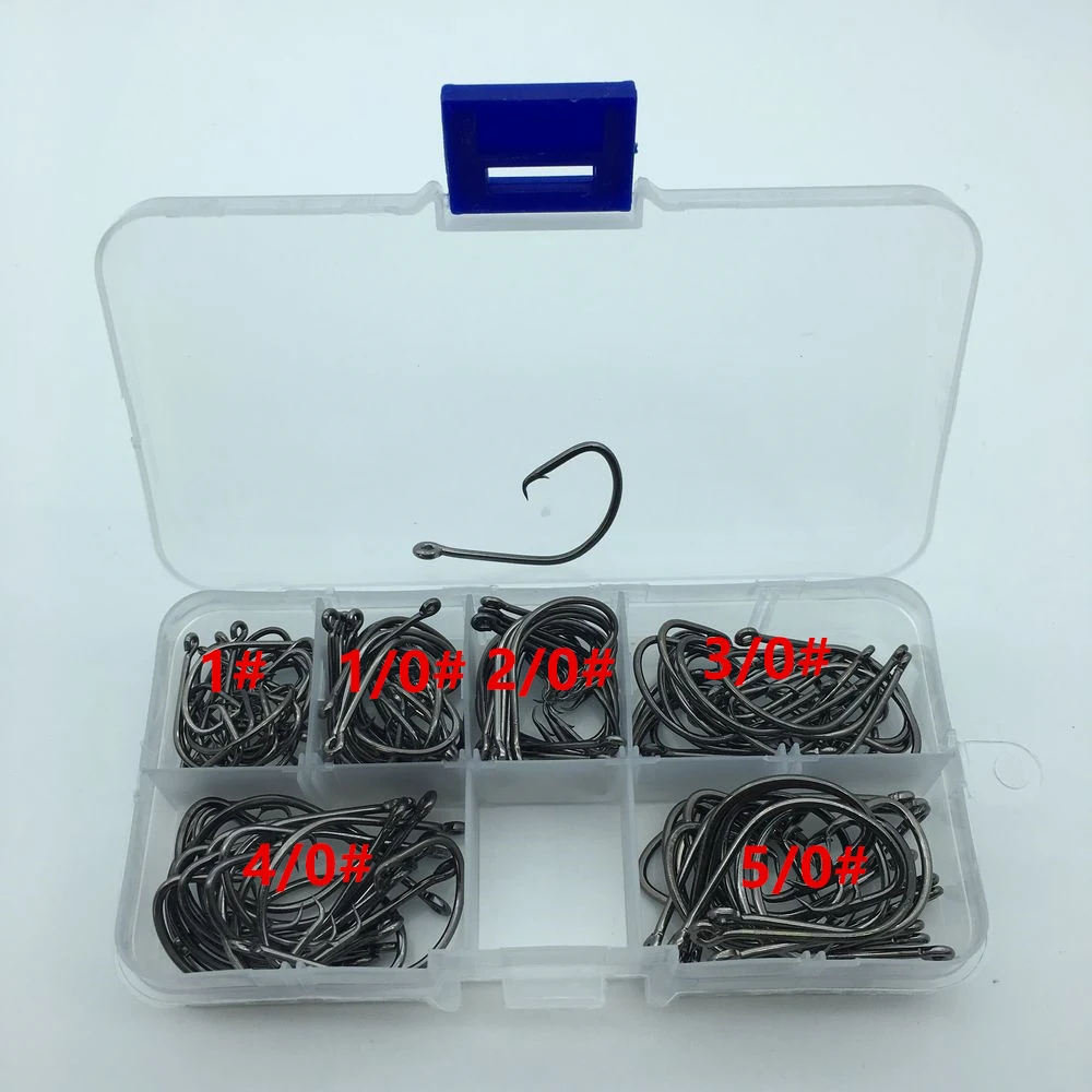 

120pcs/box 1#-5/0# 6 size mix 7381 fishing Hooks Octopus Sport Cirle bait sea hook with box