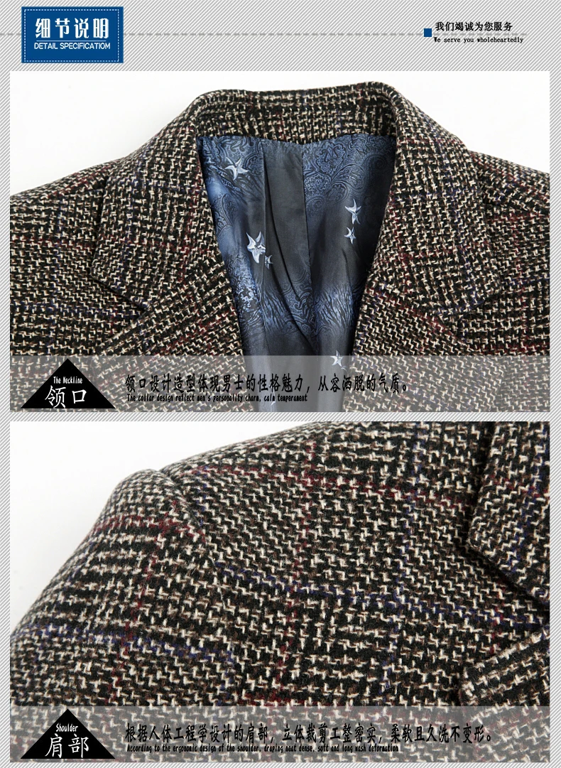 WAEOLSA Men Slim Fit Blazers Male Classical Grain Suit Coat Mans Smart Casual Blazer Masculino Blends Suit Jackets Chinese (12)