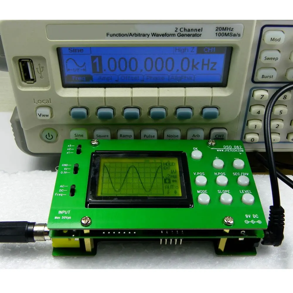 

DSO062 Mini LCD Digital Oscilloscope DIY Kit Real-time Sampling Rate Oscilloscopio 1M Banwidth 2Msps DIY parts