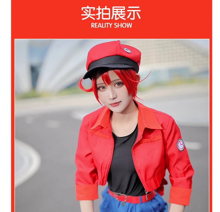 Anime Cells At Work Cosplay Costume Red Blood Cell Sekkekkyu Uniform Japanese Halloween Outfit - 10