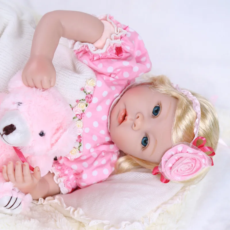 Силиконовые реборн Детские куклы игрушка красивая виниловая Кукла Медведь девочки игровой дом игрушка для сна подарки на день рождения