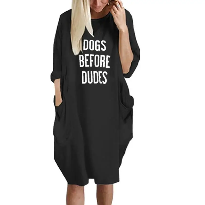 

New Fashion Pocket T-Shirt For Women Dogs Before Dudes Letters Print Tshirt Plus Size Harajuku Tops Graphic Tees Women Cute