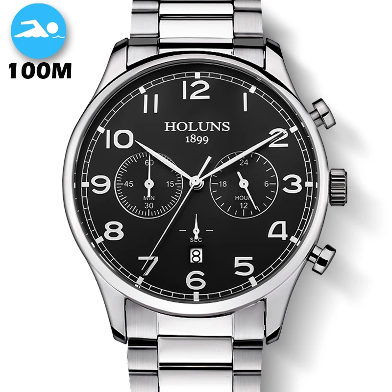 Мужские кварцевые часы montre homme водонепроницаемые повседневные из нержавеющей