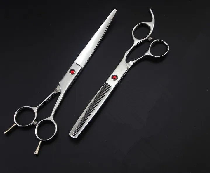 Профессиональные ножницы для стрижки животных 7,0 дюймов 440c, парикмахерские ножницы, набор для стрижки, филировочный набор, ножницы для волос