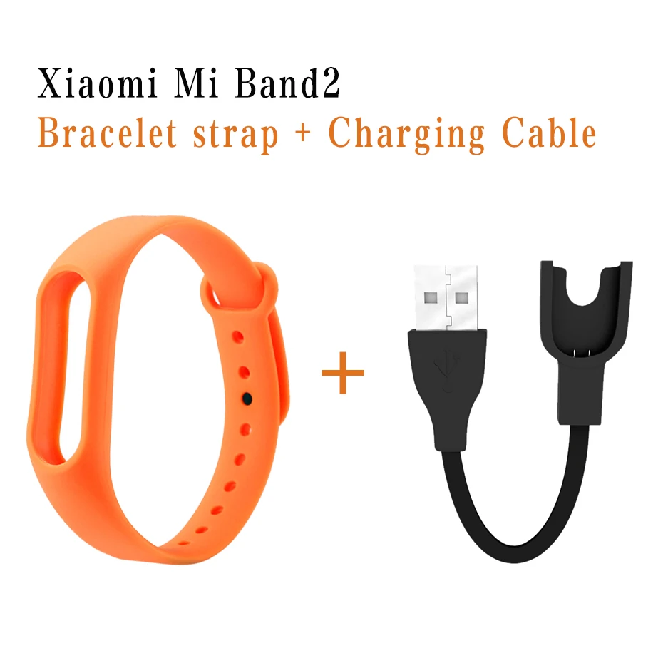 Для Xiaomi Mi Band 2 USB зарядный кабель Сменный Адаптер для Xiaomi Mi Band 2 ремешок для смарт-браслета аксессуары для браслета - Цвет: Оранжевый