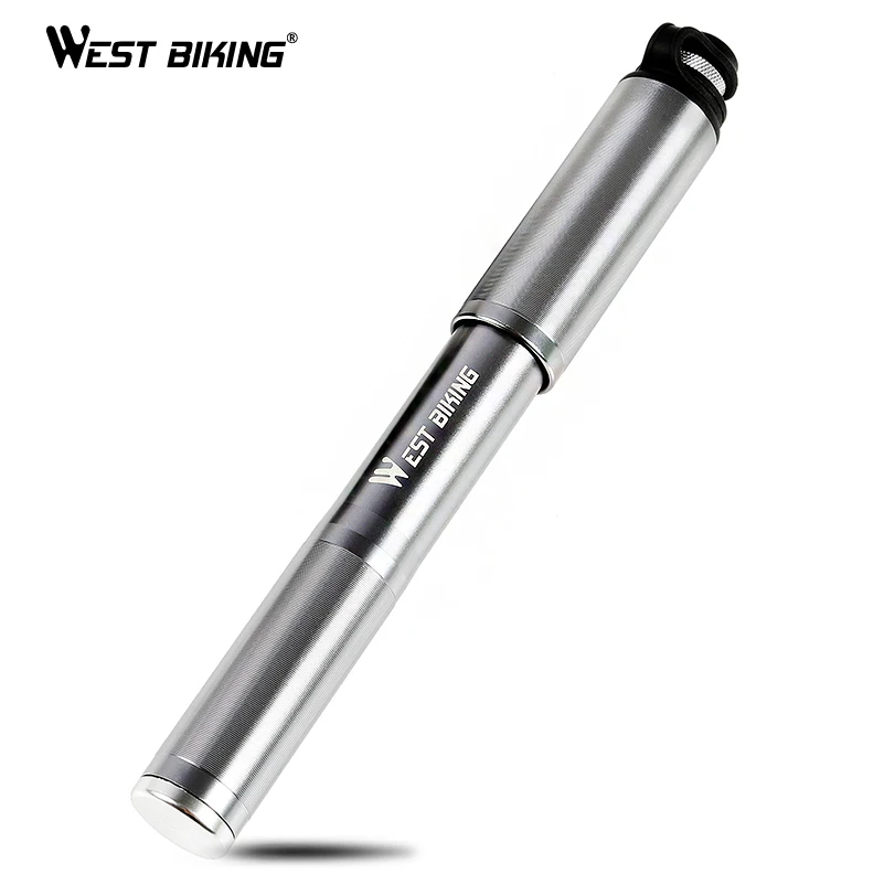 

WEST BIKING Bike Pump Aluminum Alloy Portable MTB Road Cycling Tire Inflator Front Fork Schrader Presta Valve Bicycle Pump
