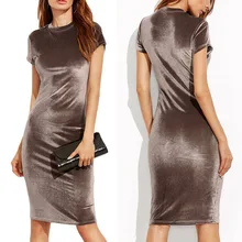 2018 Veludo Verão As Mulheres Se Vestem Bodycon Sólidos Vestido de Veludo De Manga Curta Sexy vestido de Festa Na Altura Do Joelho-Comprimento Vestidos de Robe de Vestidos De Fiesta