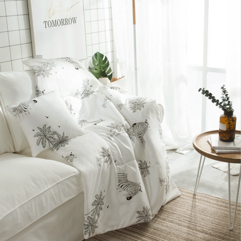 Подушка в скандинавском деревенском стиле, одеяло с тропическим растением, 2 в 1, домашний диван, детское одеяло, подушки для дивана, постельные принадлежности