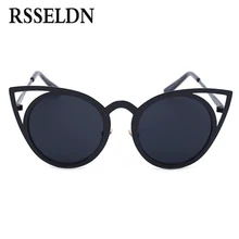 RSSELDN Fashion Cat Eye Sunglasses Women Brand Designer Sun Glasses For Ladies cateye Mirror Female Vintage UV400 oculos de sol