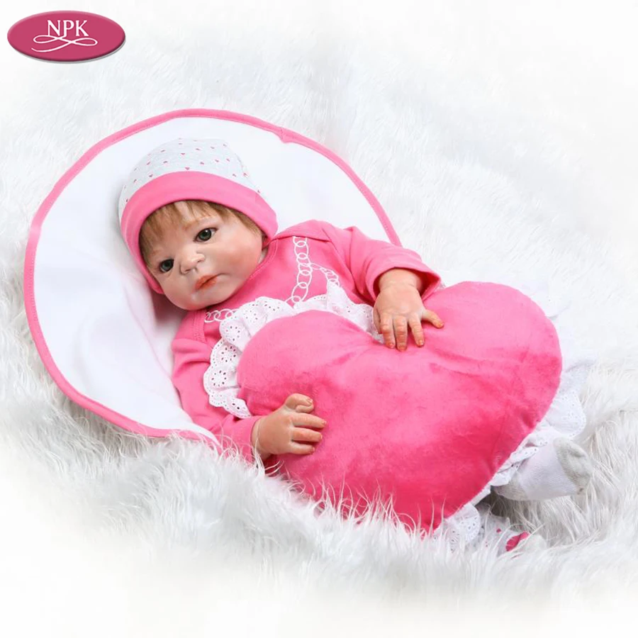 NPK 56CM Baby Girl Reborn Doll Toy Full Body SIlicone LIfelike Handmade Girls Dolls Best Gift For Kids Child Boneca Brinquedos (7)