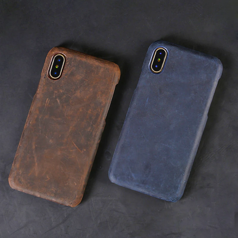 Воловья кожа телефонные чехлы для iPhone 7 8 Plus чехол для iPhone X Xs Max чехол Crazy Horse кожа задняя крышка для 6 6s 6 p 7 p 8 p чехол
