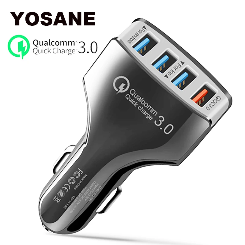 Car Charger USB Quick Charge 3.0 Mobile Phone Charging 4 Port USB Fast Car Charger for iPhone Samsung xiaomi Tablet Car-Charger Car Charger USB Quick Charge 3.0 Mobile Phone Charging 4 Port USB Fast Car Charger for iPhone Samsung xiaomi Tablet Car-Charger