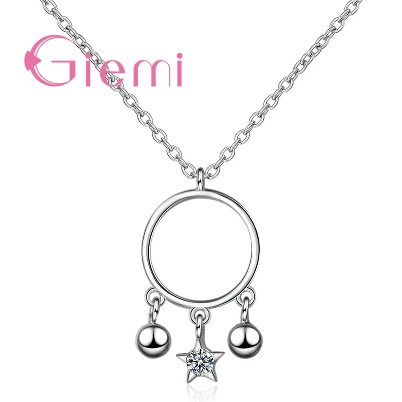 Модные Повседневная подвеска Neckalce для женщин 925 Sterking серебряные ювелирные изделия звезда кристалл воротник одежда высшего качества
