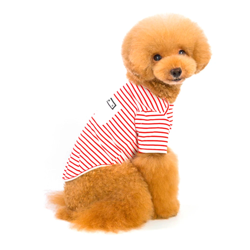 Stylish Stripes Cute Pet Dog Costume Puppy Warm Clothes Dog Outfitin Dog Shirts from Home