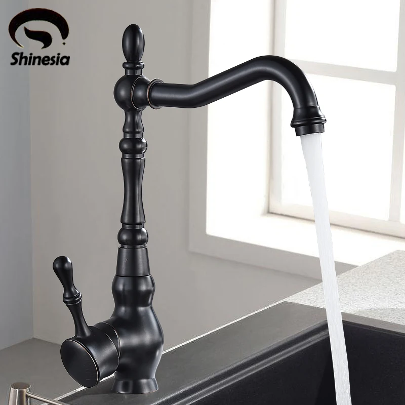 Shinesia Black Bronze Kitchen Faucet Free Swivel Spout Mixer Tap Sink Faucet 360 Rotation Kitchen Faucets Water Mixer Water Tap