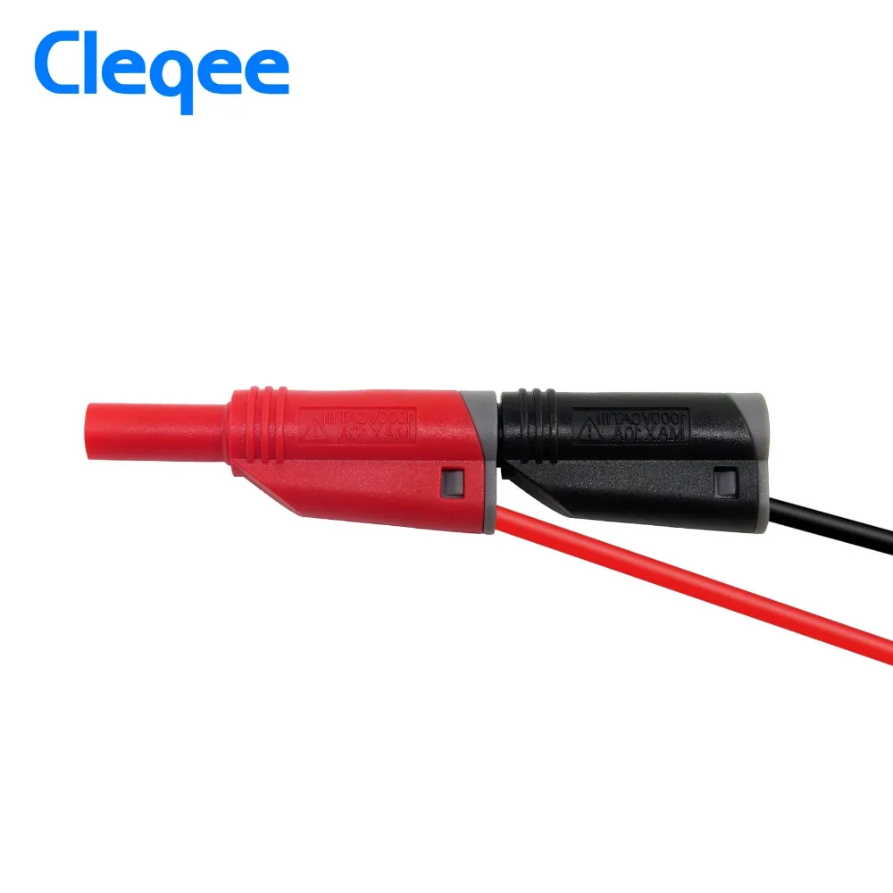 5PCS Banana Plug Cable Walfront P1050-1 4mm Banana Plug 14AWG Soft Silicone Wire Stack Test Lead for Multimeter Electrical Test Wire Leads