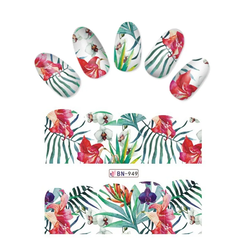 

Rolabling Flower Water decal full cover Nail Stickers Flower Nail Art Water Stickers water Transfer Stickers DIY decals wraps