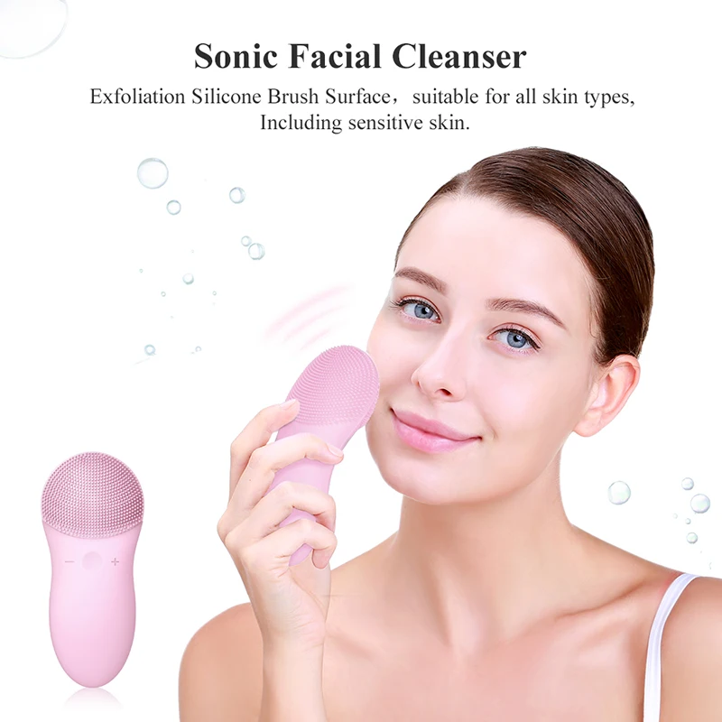 Escova de Limpeza Touchbeauty Facial Vibração Sônica Face Cleaner Dupla Silicone Profunda Poros Limpeza Rosto Massageador Tb-1788p 2 High Quality Beleza e saúde