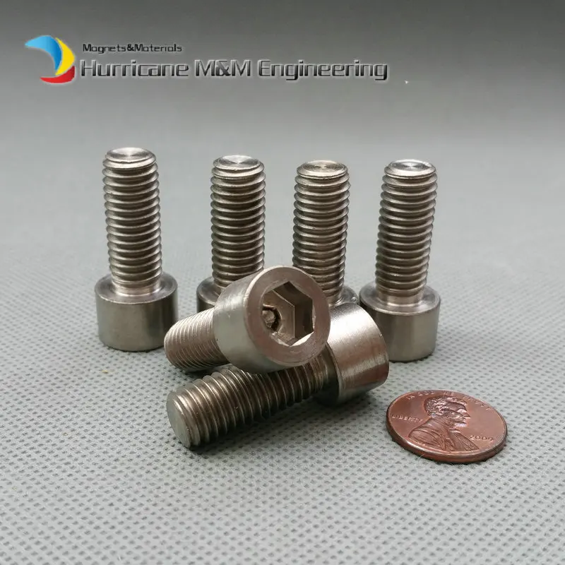 

1 Pack M10 Ti Bolt M10x25mm Titanium Bolt Original Ti Color not Polished DN912 Column Hexagon Socket Titanium Screws Ti Fastener