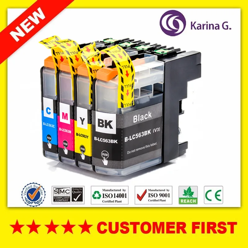 Совместимый чернильный картридж для Brother LC563 подходит Borhter MFC J2310 J2510 J3520