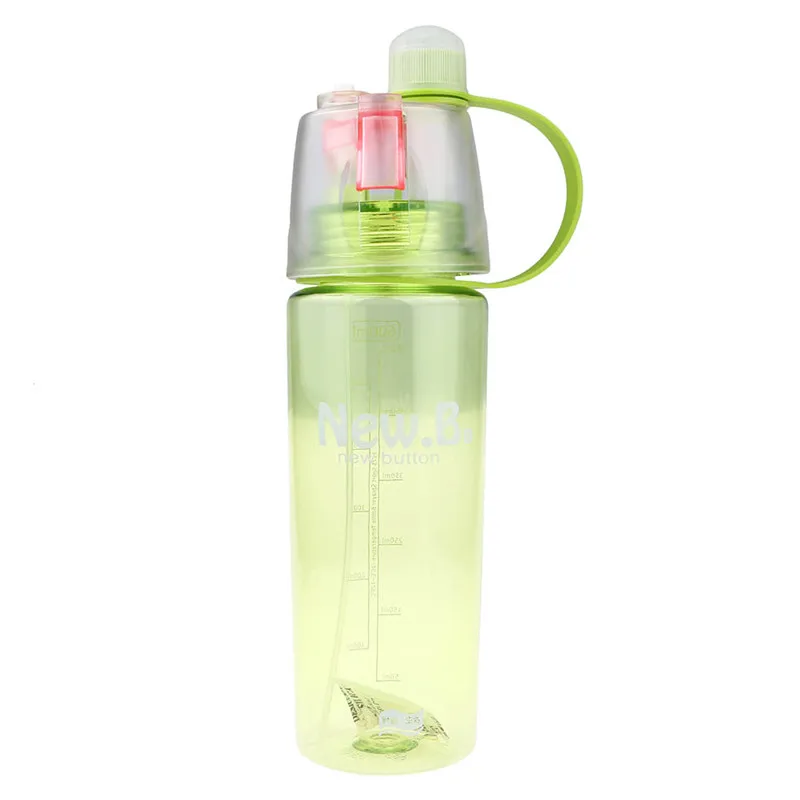 600ML Portable Transparent Water Bottle Sport Spray Straw For Outdoor Cycling Hiking