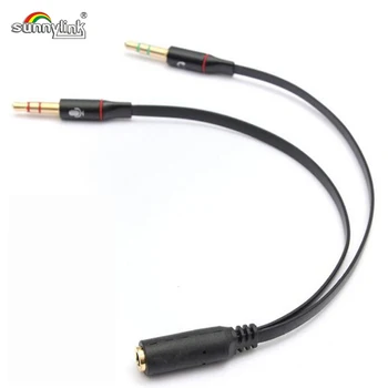 

3.5MM Earphone Adapter Audio Cable for computer 3.5MM 1 Female to 2 Male audio +Microphone Splitter Cable Auxiliary Splitter