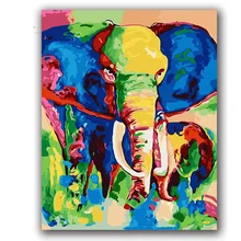 Diy животные красочные слон картина маслом по номерам на холсте с акриловыми красками наборы пакет, чтобы узнать для гостиной decora