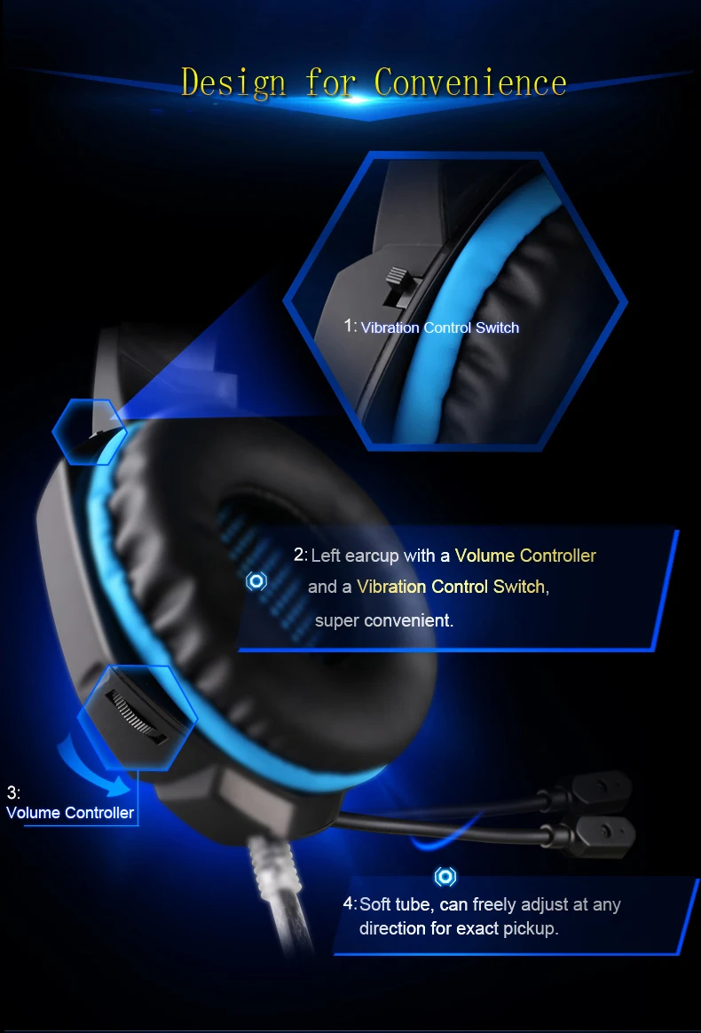 Vibration Function Professional Gaming Luminous Headphones 13