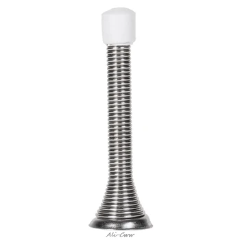 

1Pc Rubber Cap Metal Door Stops Spring Stopper Wall Mounted Skirting Board 85mm Door Stopper dropshipping