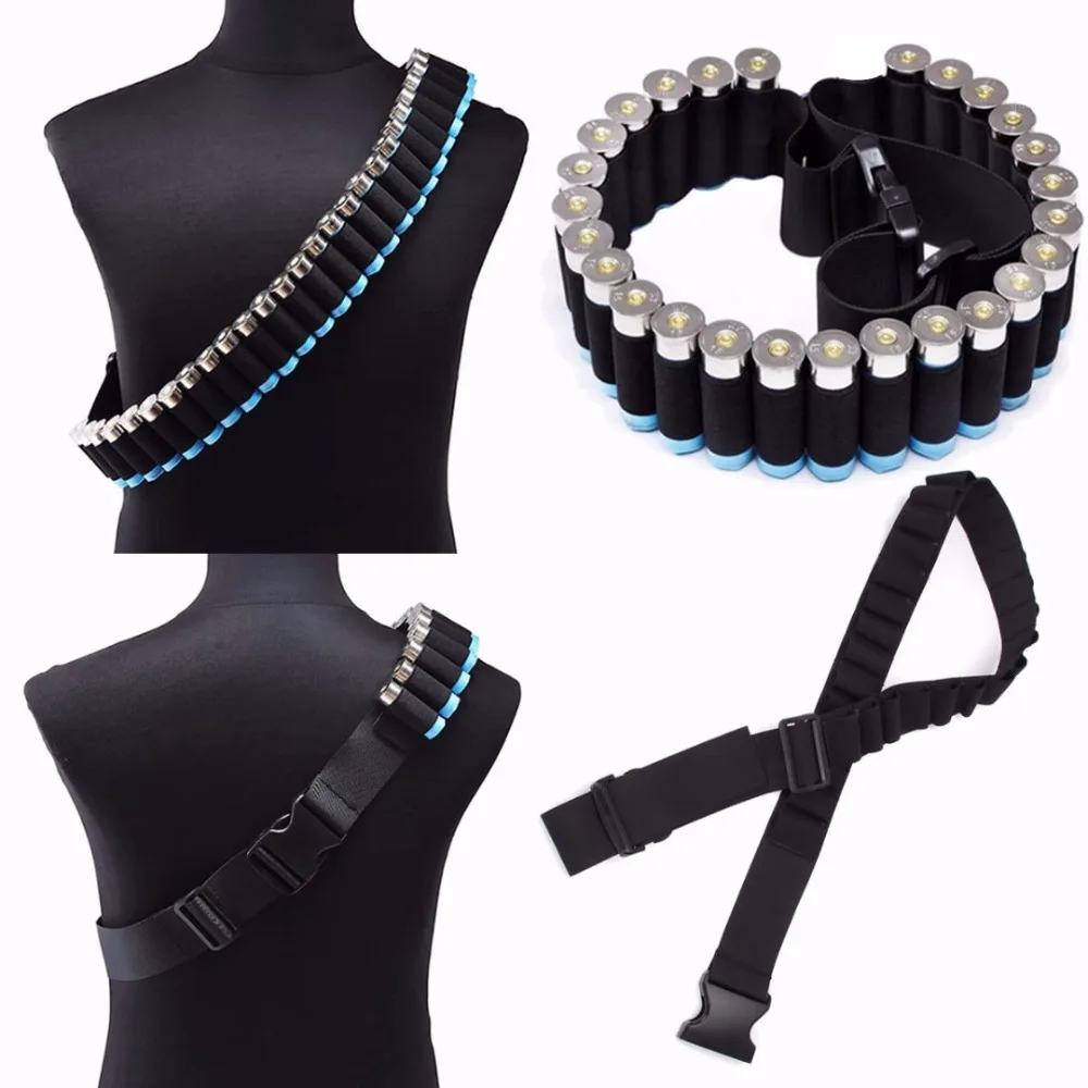 

Easy To Release Outdoor Nylon Pouches Belt 26 Shell Cartridge Hunting Holder Ammo Belt Strap Black for Hunting Accessories