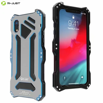 

R-JUST For iPhone Xs Max XR Case Armor Life Waterproof Shockproof Aluminum Metal Cover For iPhone X iPhone XR Full Protection