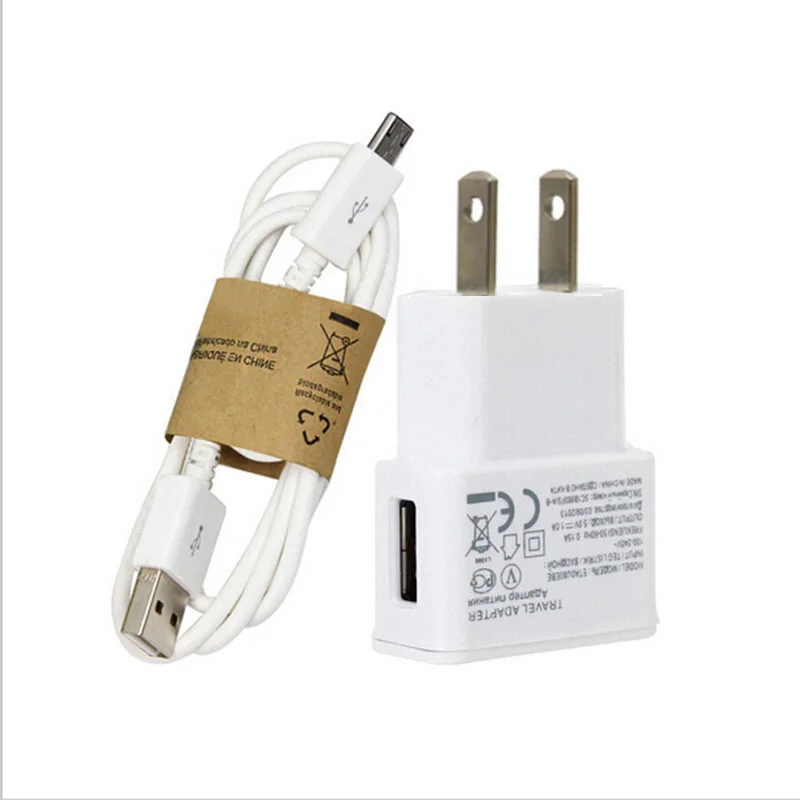 USA Plug AC Wall Charger adapter + Cable Set Micro USB For Samsung Galaxy s5 s6 S4 I9500 S3 I9300 note 2 3 V8 mobile phone | Мобильные