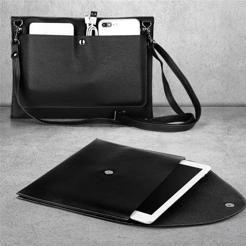 

XSKEMP New Waterproof Pouch Bag Case For Apple iPad Pro 11 2018 A1980 A2013 A1934 A1979 Premium PU Leather Sleeve Shoulder Case