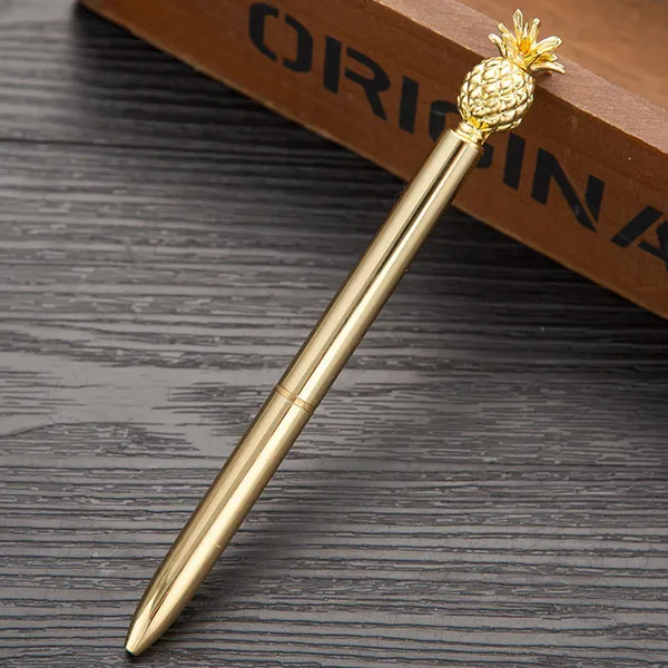 Шариковая ручка в виде ананаса, металлическая ручка, подарок, caneta Kawaii boligrafo stylo lapiceros creativos canetas pennen boligrafos - Цвет: B