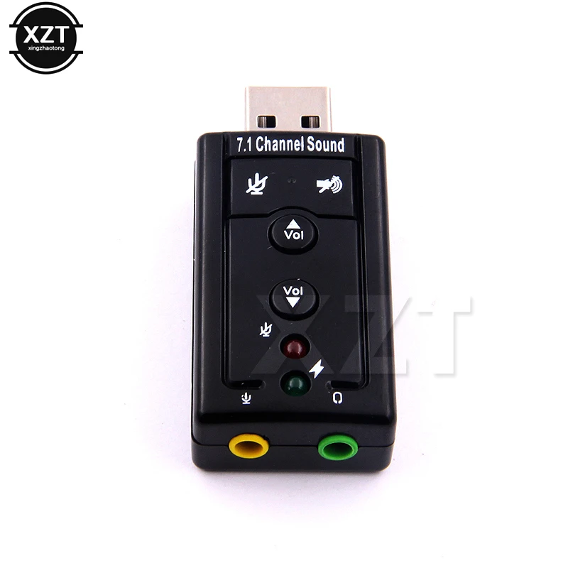 Внешний USB Аудио Звуковая карта адаптер Виртуальный 7 1 ch 2 0 Mic Динамик гарнитура