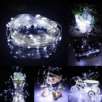 

4M 40LED Button Cell Battery Powered Silver Copper Wire Mini Fairy String Light Weddings Christmas Outdoor Decoration
