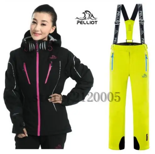 Сноуборд куртка для женщин известный бренд Pelliot горнолыжный костюм+ брюки высокое качество водонепроница - Цвет: color16