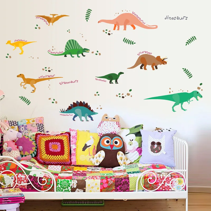 Tofok Dinosaur World Wall Stickers Children Room PVC Removable Wall Stickers 60*90cm Living Room Home Decoration Wall Decals