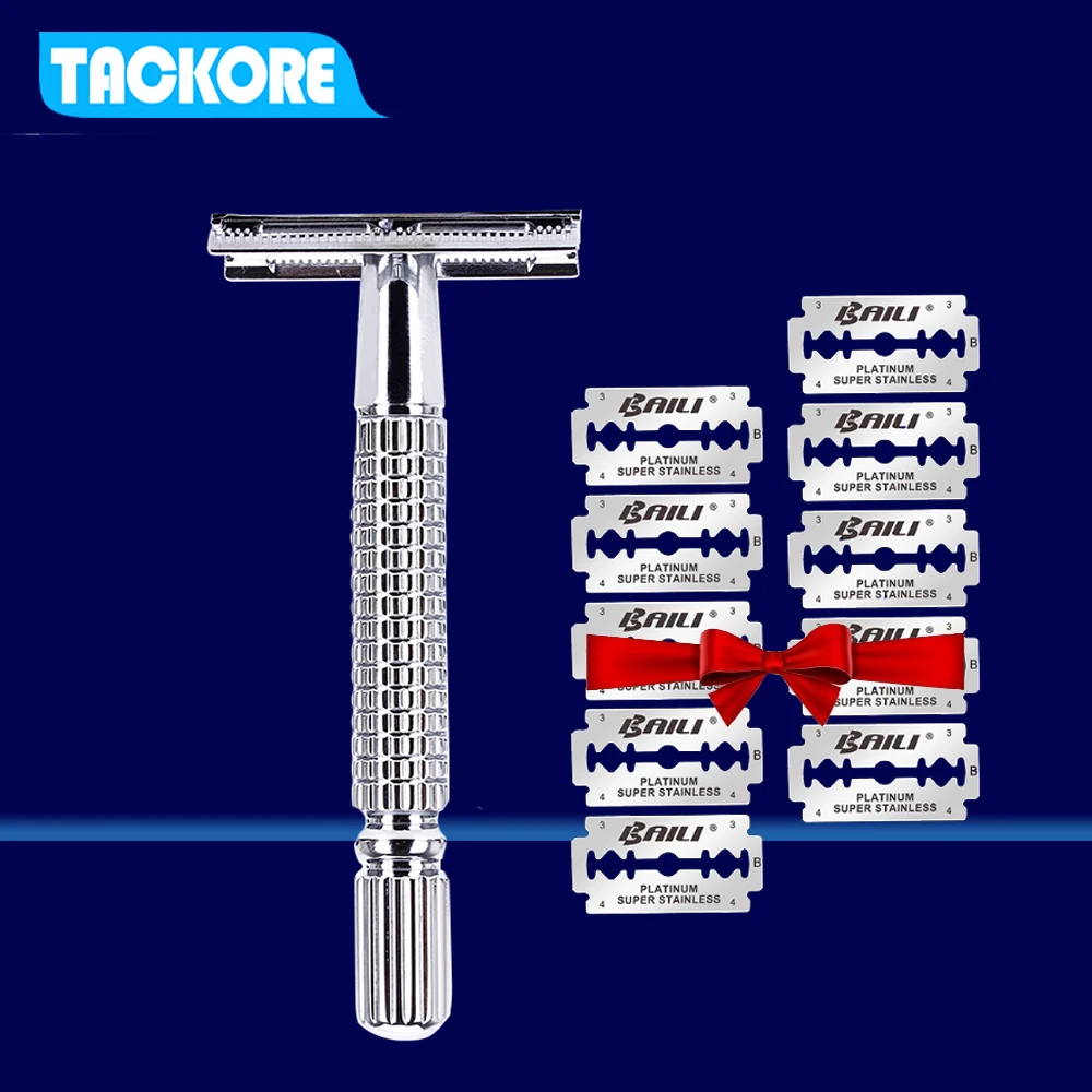 

Stainless Steel Double Edge Shaving Razor For Men Men's Face Razor Blades Shaving Machine Imported Blade