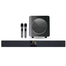 virtual 5.1 home KTV theater TV soundbar 100W output with 3D surround and 8″ separate subwoofer support remote control E