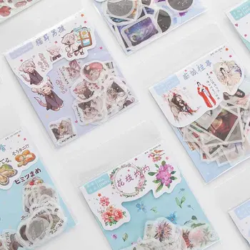 

40 pcs/pack Cute cat Decorative Stickers Scrapbooking Stick Label Diary Stationery Album Kawaii Flower Girl