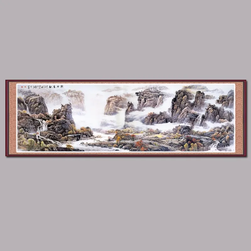 1 шт. без рамы традиционные китайские горы и воды живопись для гостиной диван фон украшение стены картина LZ017