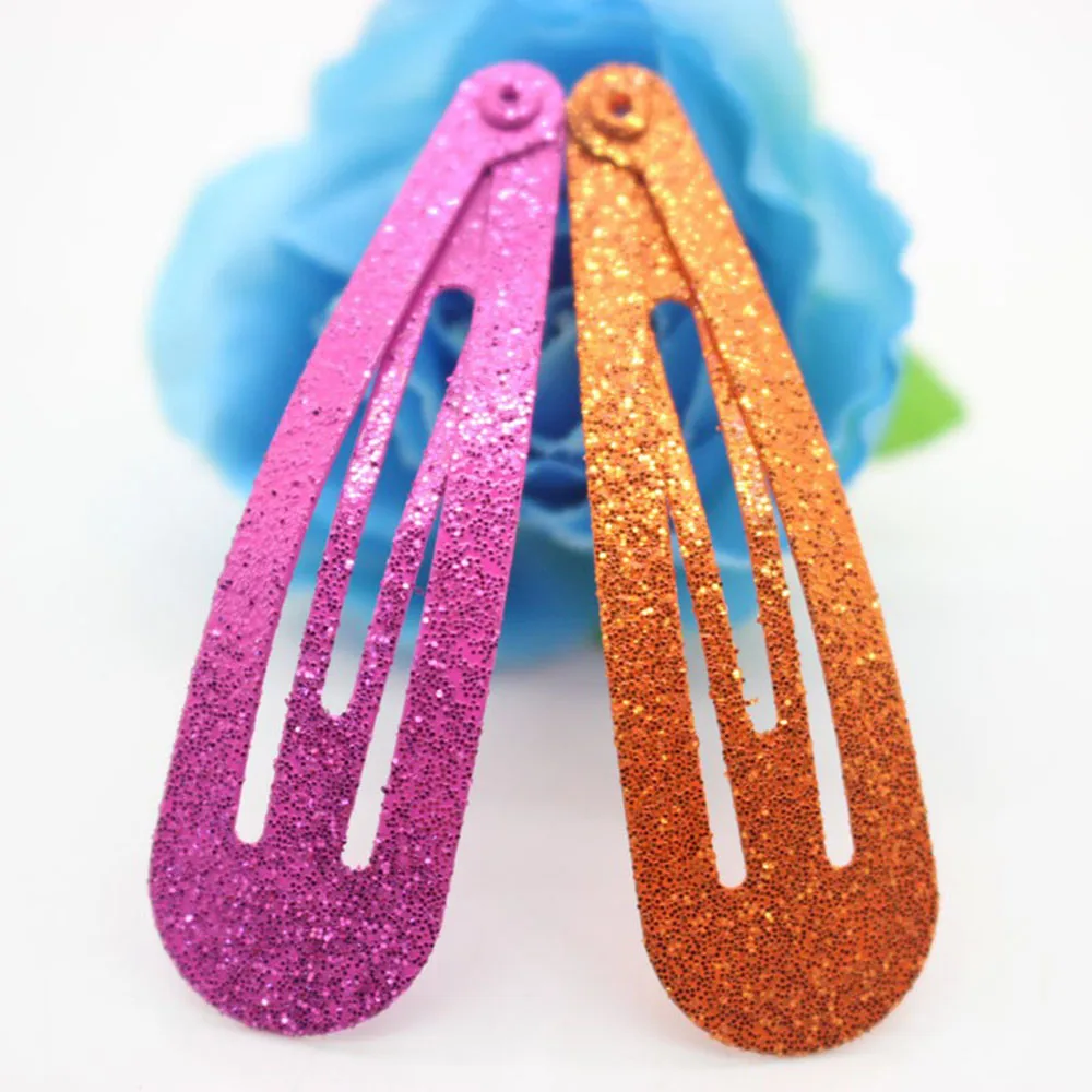 12 pcs/lot fashionable glitter hair snap clips hairgrips Hairclip Hairpins For Kids Bobby Hairclips Hair Styling tools