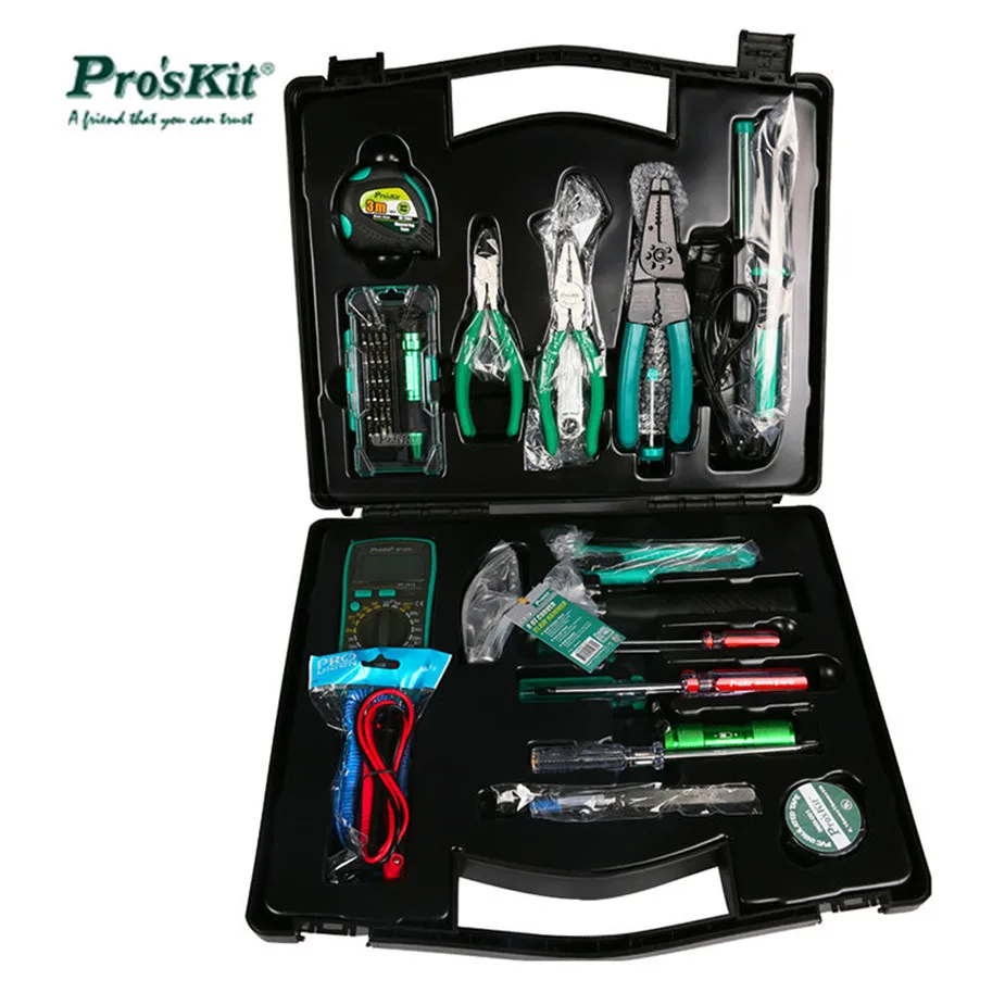 Pro'skit PK-2052 техника набор инструментов профессиональная Электроника ручной инструмент набор мультиметр драйвер плоскогубцы Набор для электриков