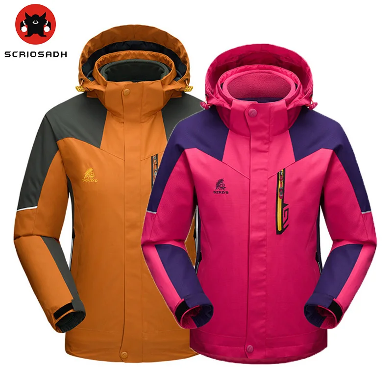 

Couple Outdoor Jacket 3 in 1 Removable Two-piece Women Outdoor Waterproof Breathable Soft shell Men Hiking trekking Jacket