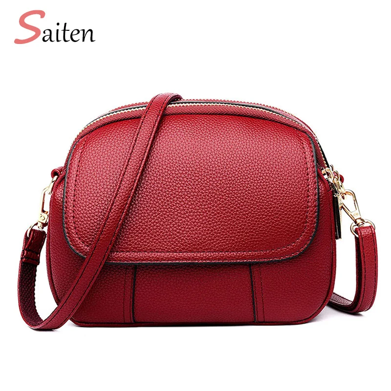 

New 3 compartments Fashion Women Leather Bag PU Shoulder Bag Small Crossbody Bags for Women Messenger Bags Ladies Party Handbags