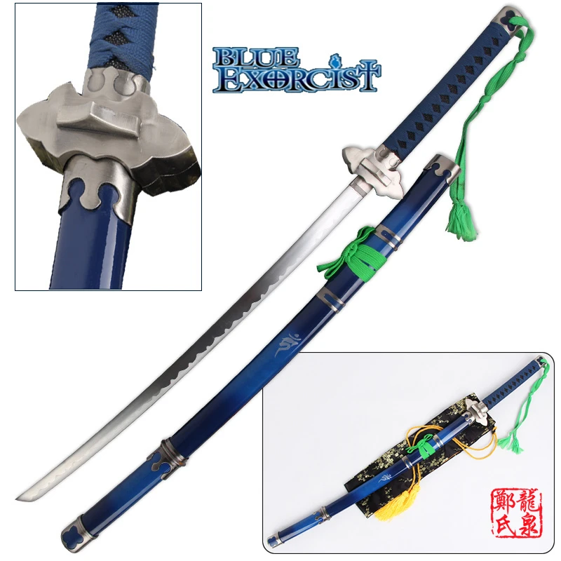41inch Blue Exorcist Sword Ao No Ekusoshisuto Rin Okumura Kurikara Katana Cosplay Props Decorative Swords No Sharp Prop Heart Prop Knifeprop Shop Aliexpress
